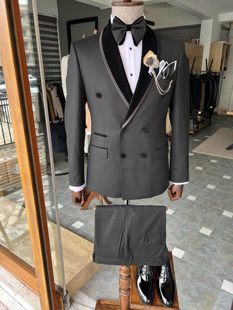 Black Double Breasted Tuxedo