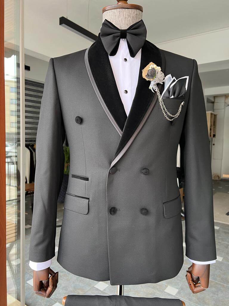 Black Double Breasted Tuxedo