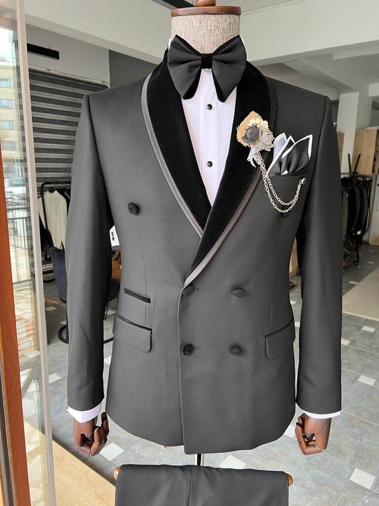 Black Double Breasted Tuxedo