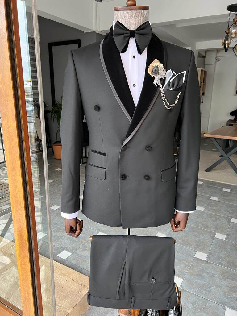 Black Double Breasted Tuxedo