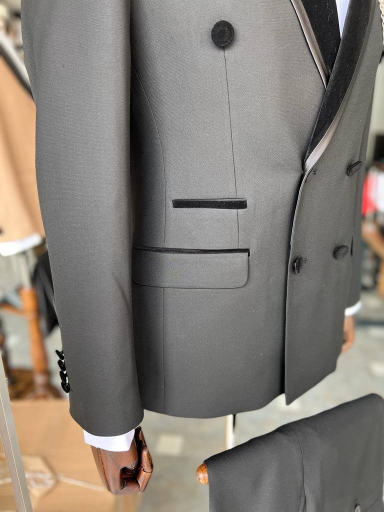 Black Double Breasted Tuxedo