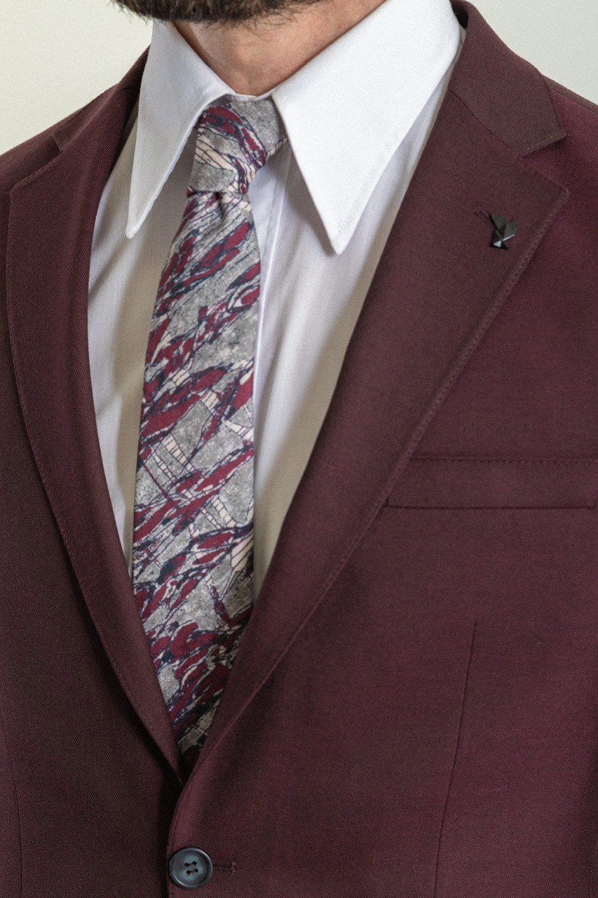 Burgundy Slim Fit Suit