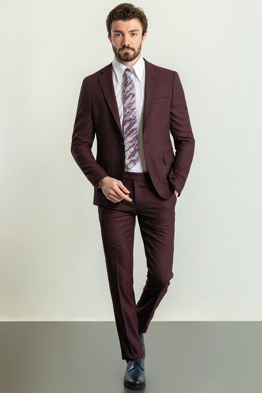 Burgundy Slim Fit Suit