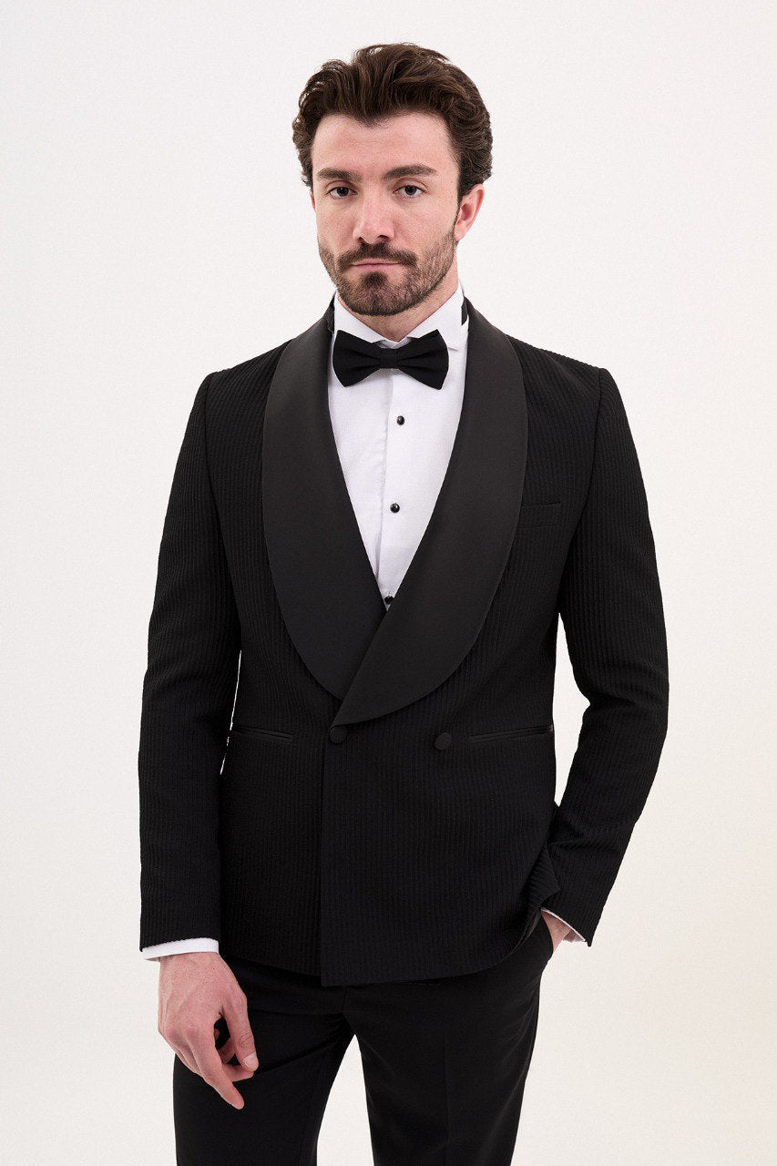 Black Double Breasted Formal Tuxedo