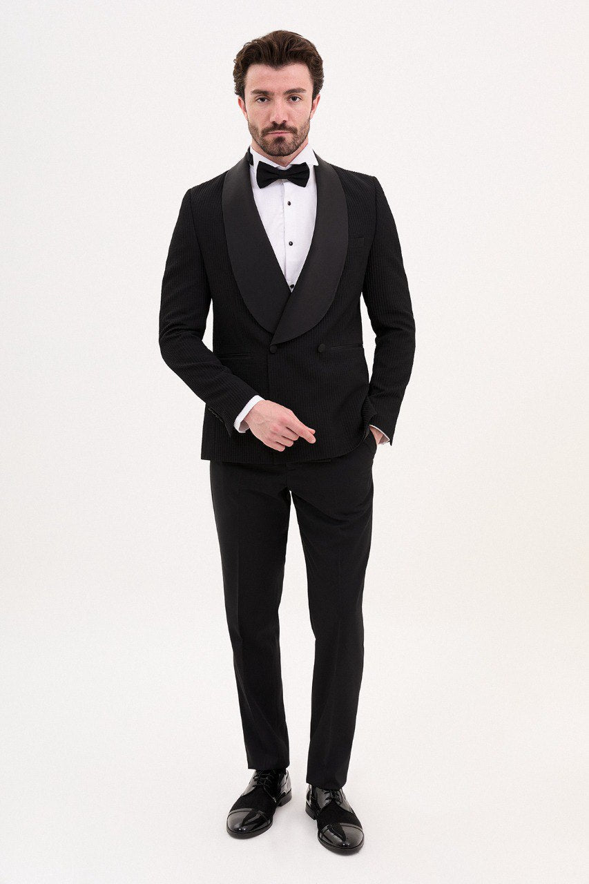 Black Double Breasted Formal Tuxedo