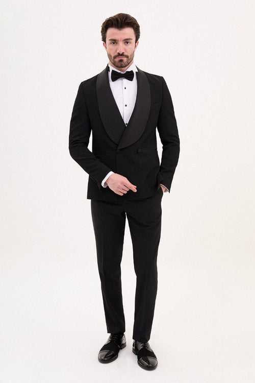 Black Double Breasted Formal Tuxedo
