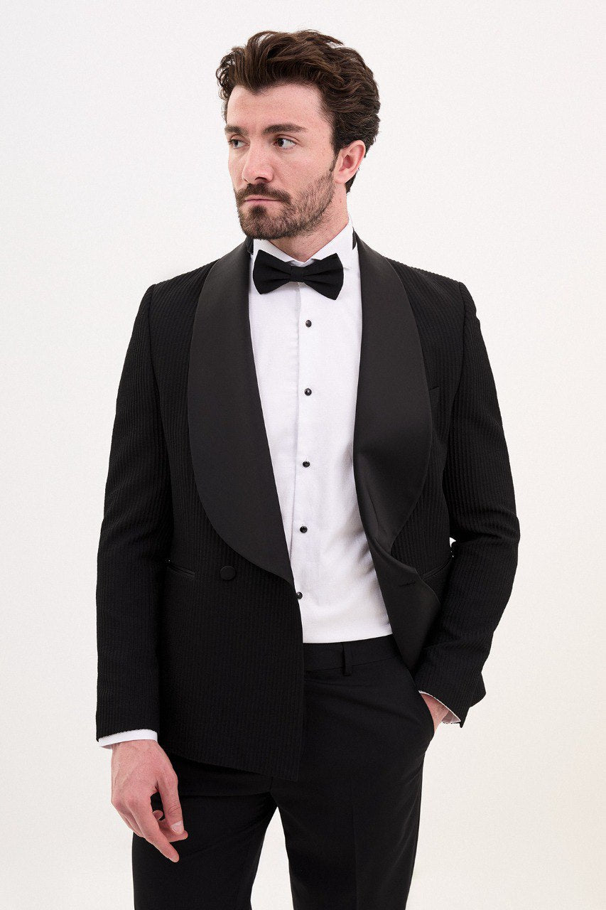 Black Double Breasted Formal Tuxedo