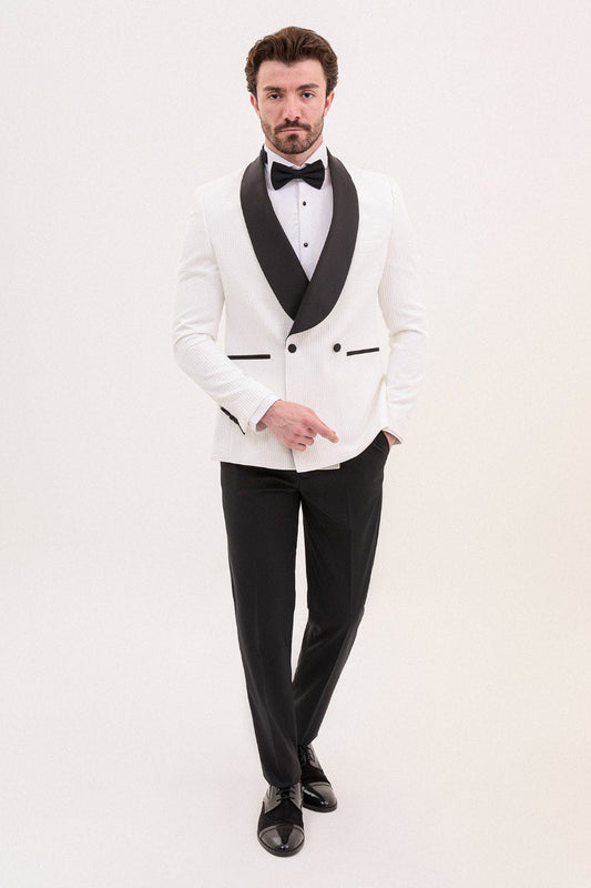 White Double Breasted Tuxedo