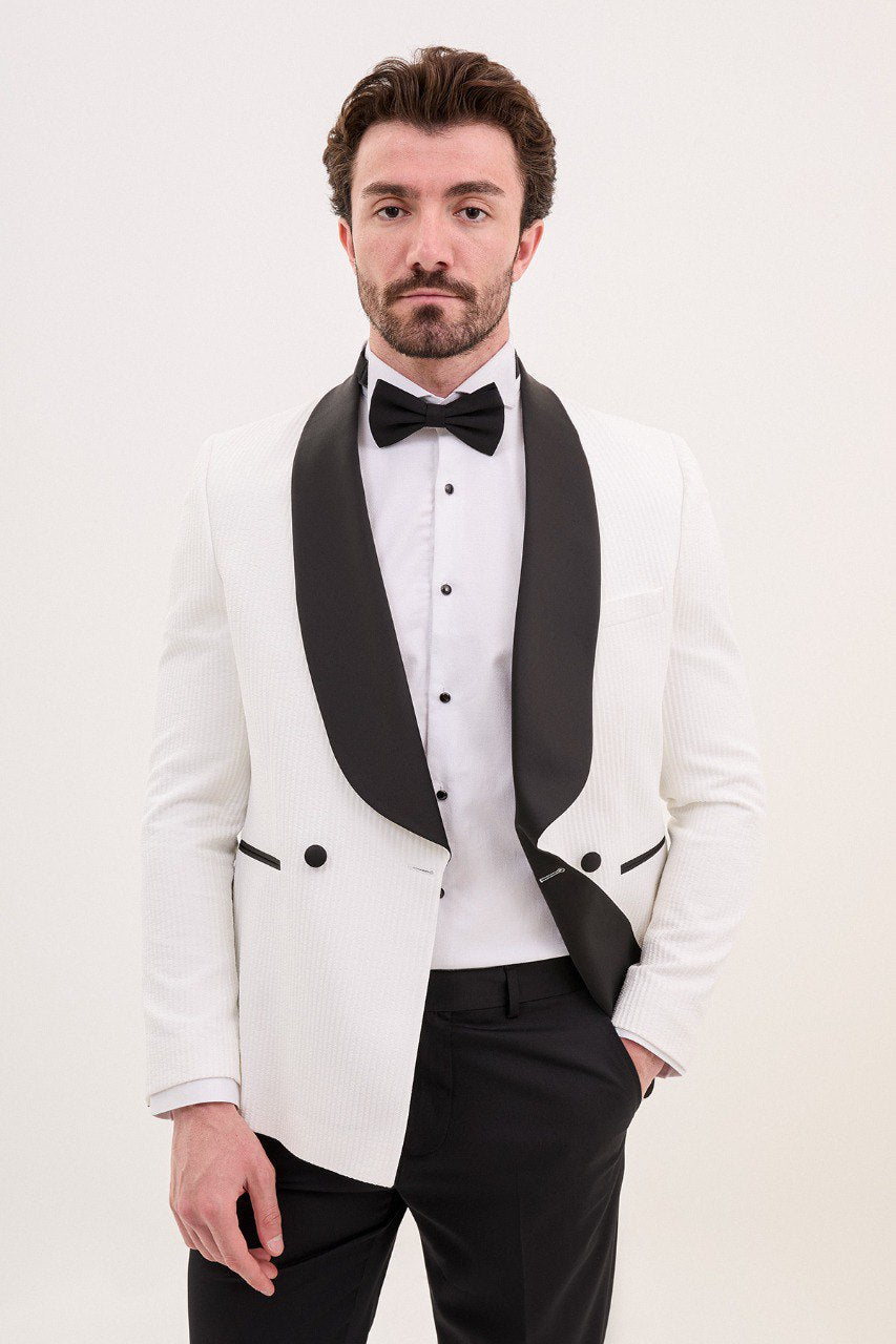White Double Breasted Tuxedo