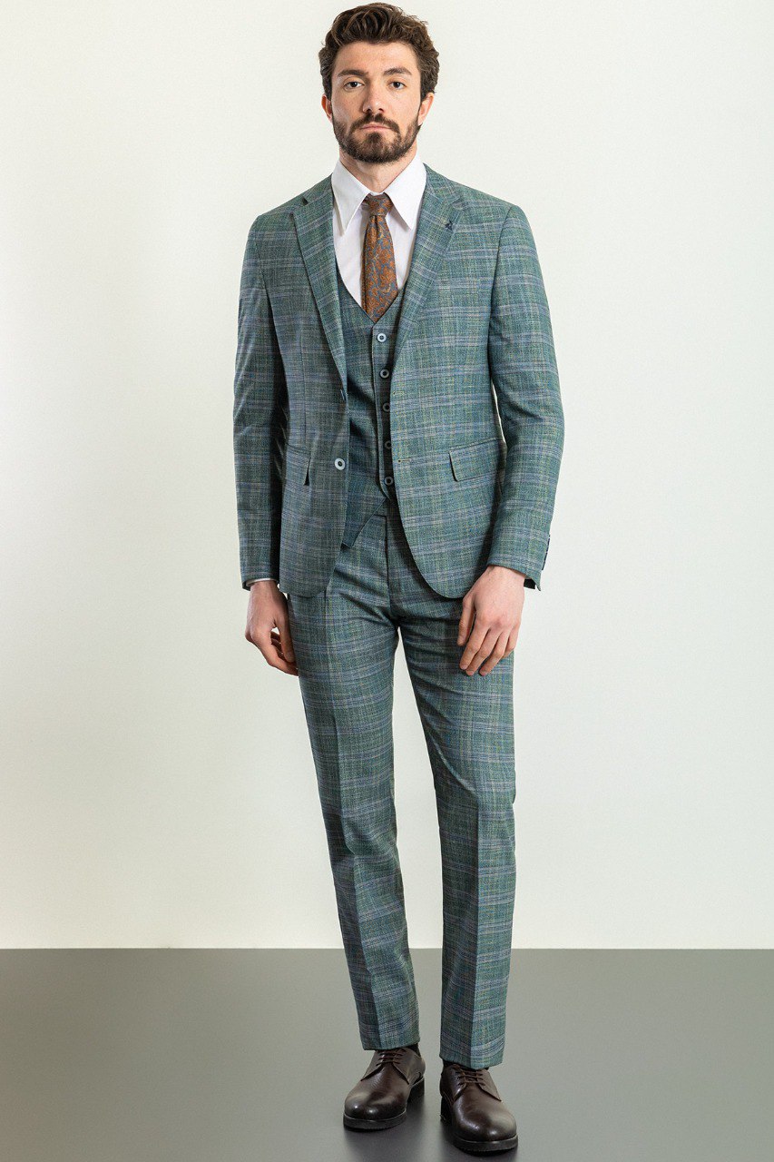 Emerald Plaid 3-Piece Suit