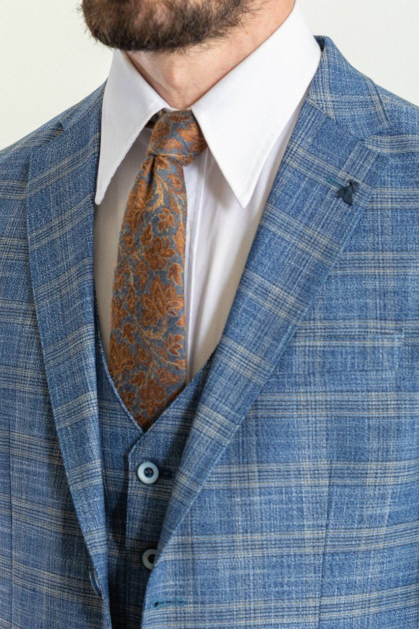 Blue Plaid 3-Piece Suit