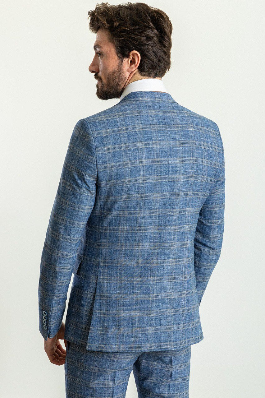 Blue Plaid 3-Piece Suit