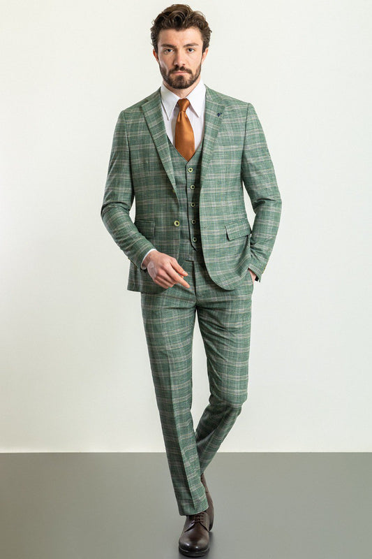 Green Plaid 3-Piece Suit