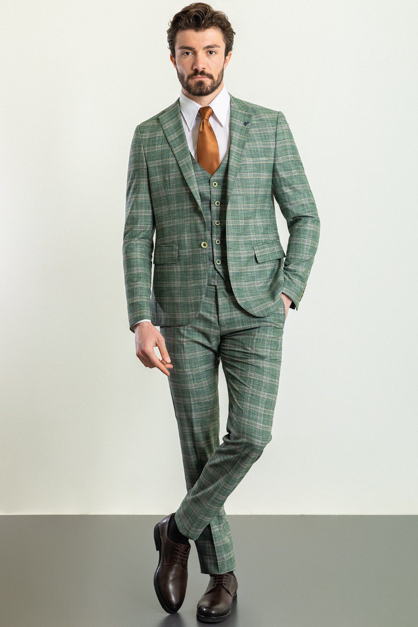 Green Plaid 3-Piece Suit