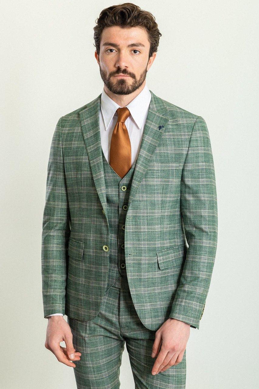 Green Plaid 3-Piece Suit
