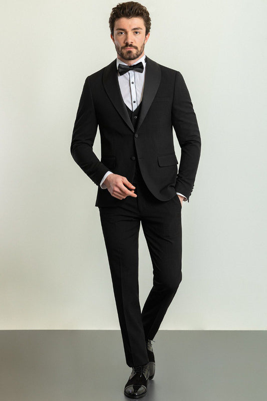 Black Shawl Lapel Groom Tuxedo