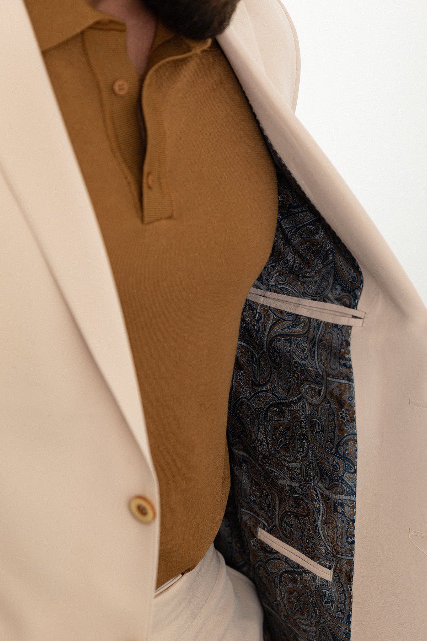 Men's Beige Slim Fit Suit