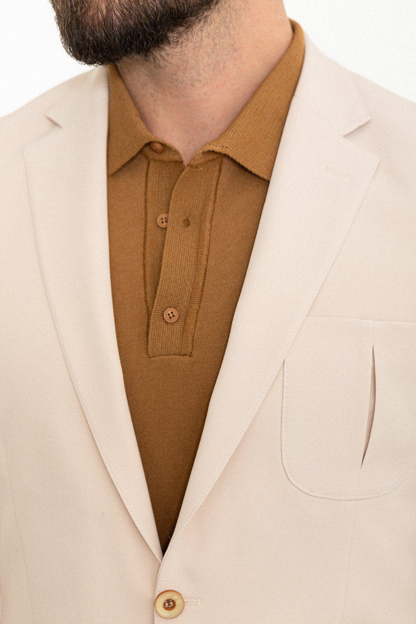 Men's Beige Slim Fit Suit