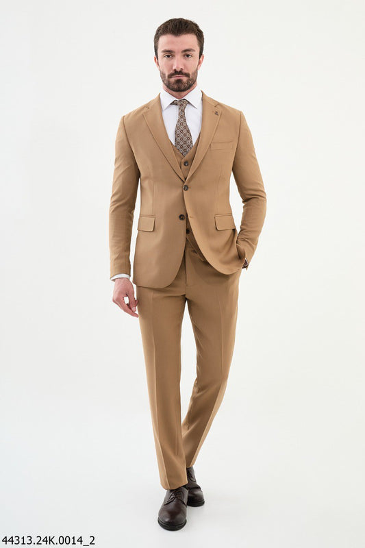 Golden Sand Tailored Fit Wedding Suit
