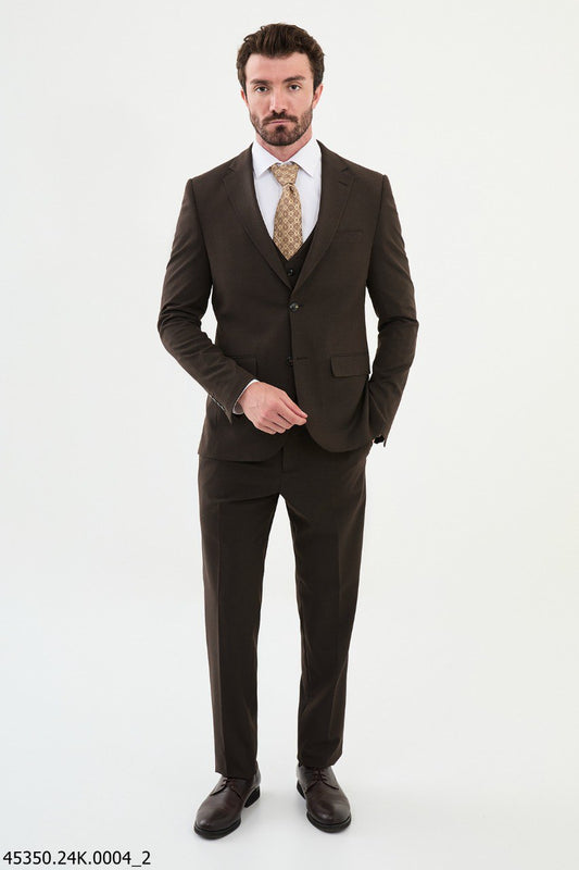 Chocolate Brown Three-Piece Formal Suit