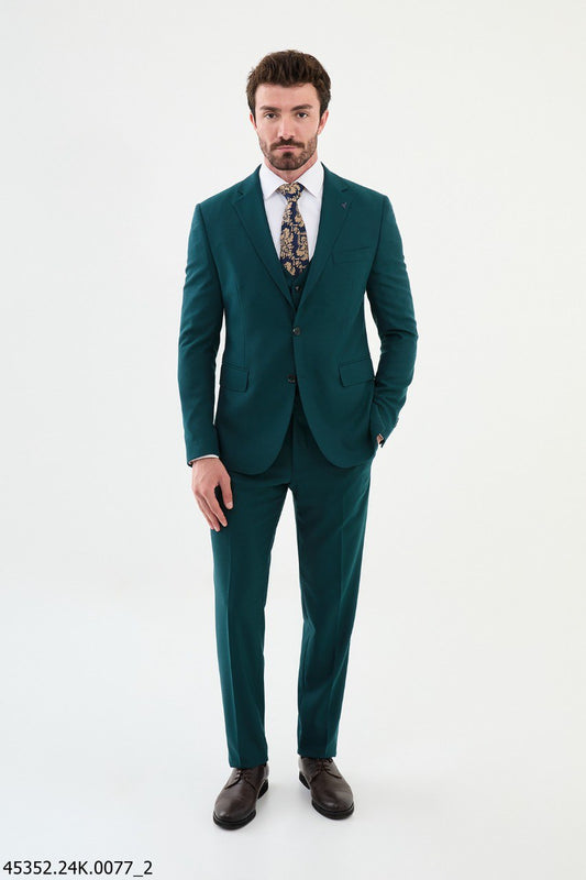 Emerald Green Slim Fit 3-Piece Suit