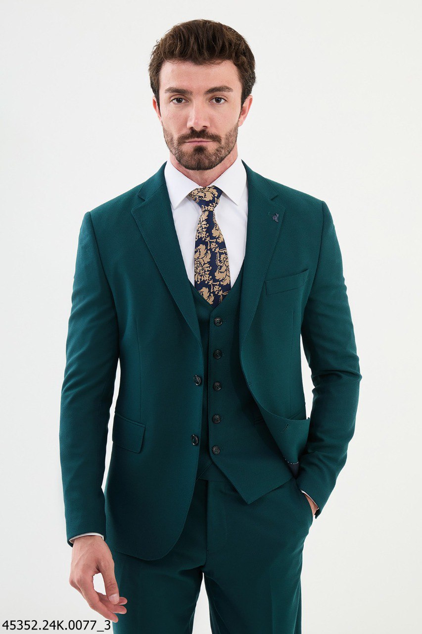 Emerald Green Slim Fit 3-Piece Suit