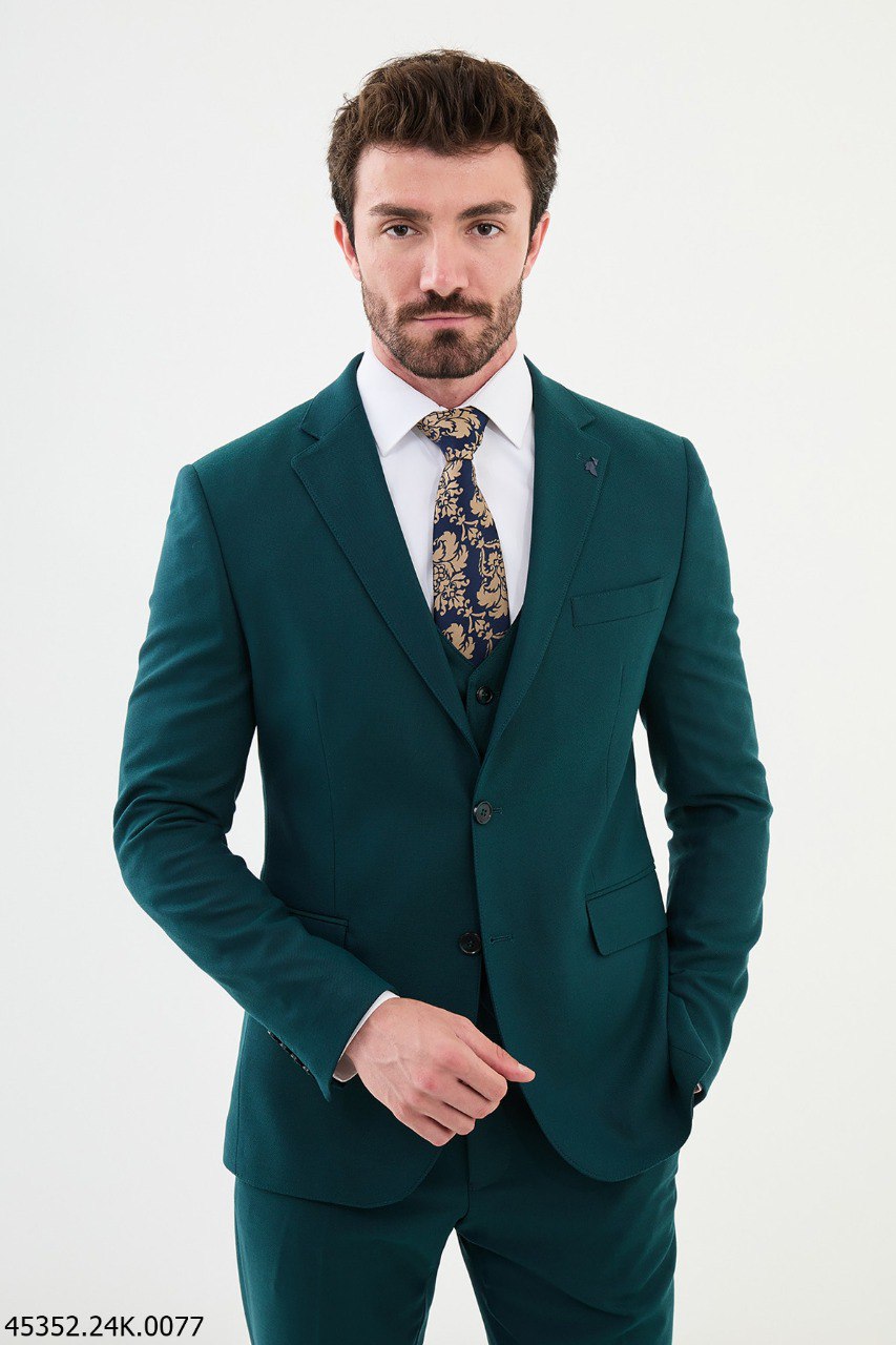 Emerald Green Slim Fit 3-Piece Suit