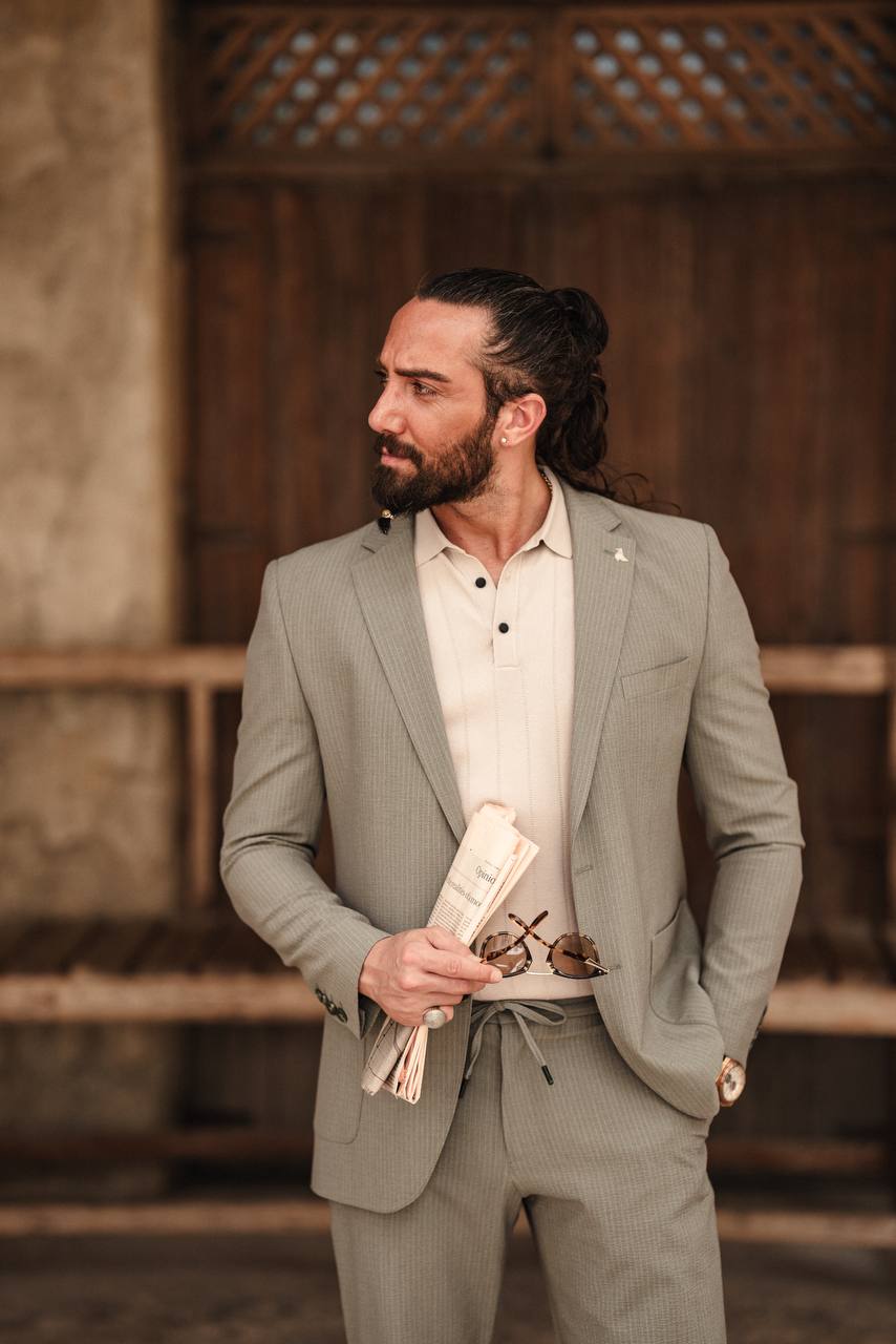 Men's Beige Tailored Casual Suit