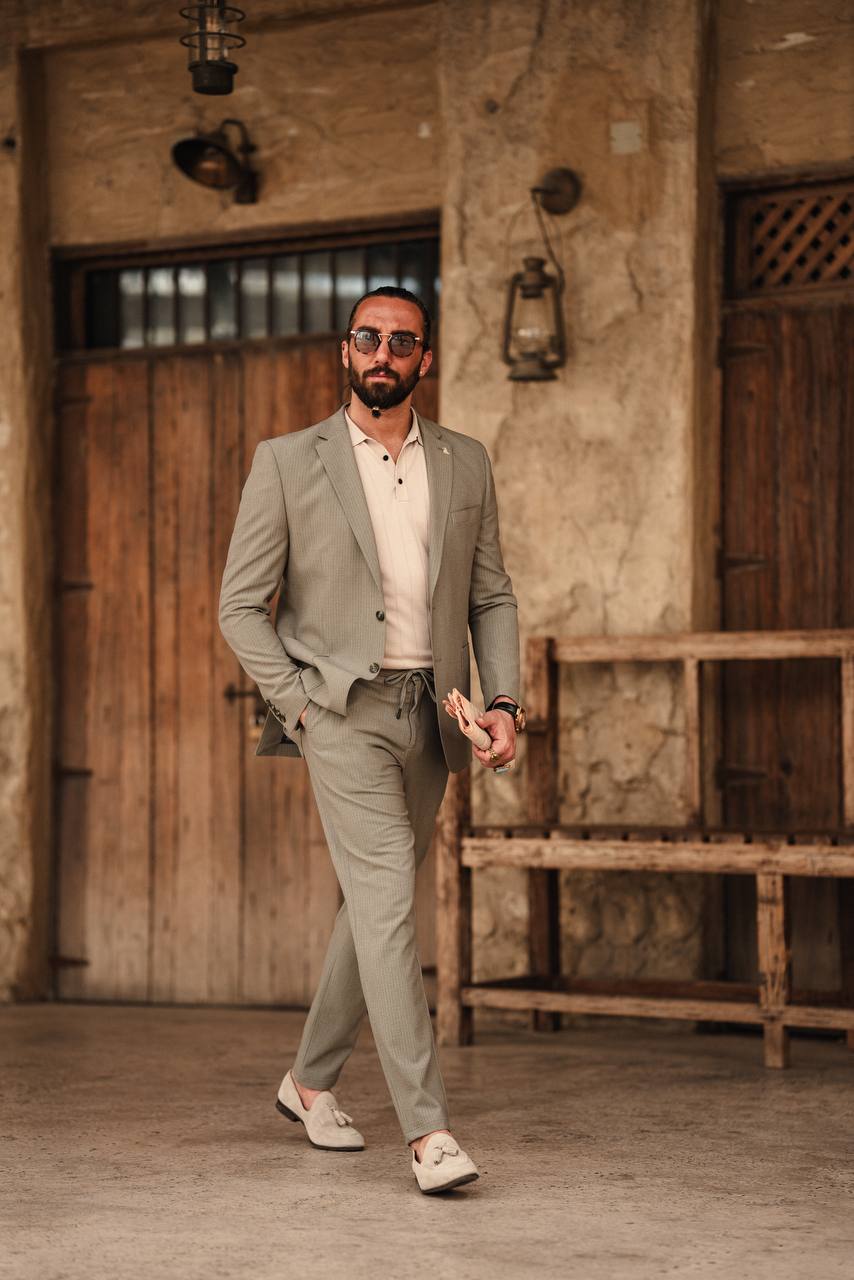 Men's Beige Tailored Casual Suit