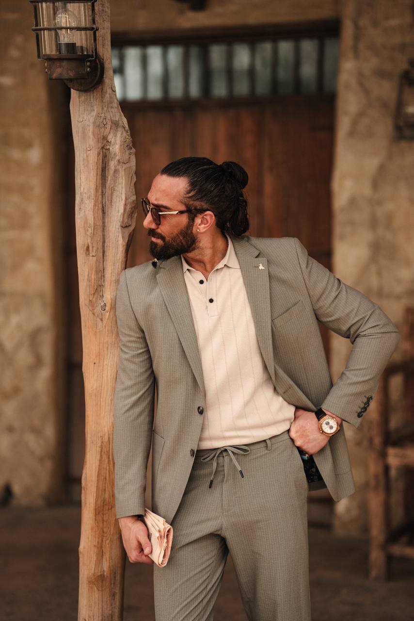 Men's Beige Tailored Casual Suit