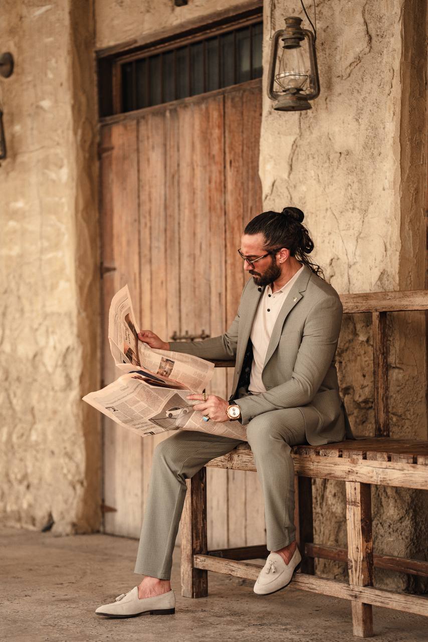Men's Beige Tailored Casual Suit