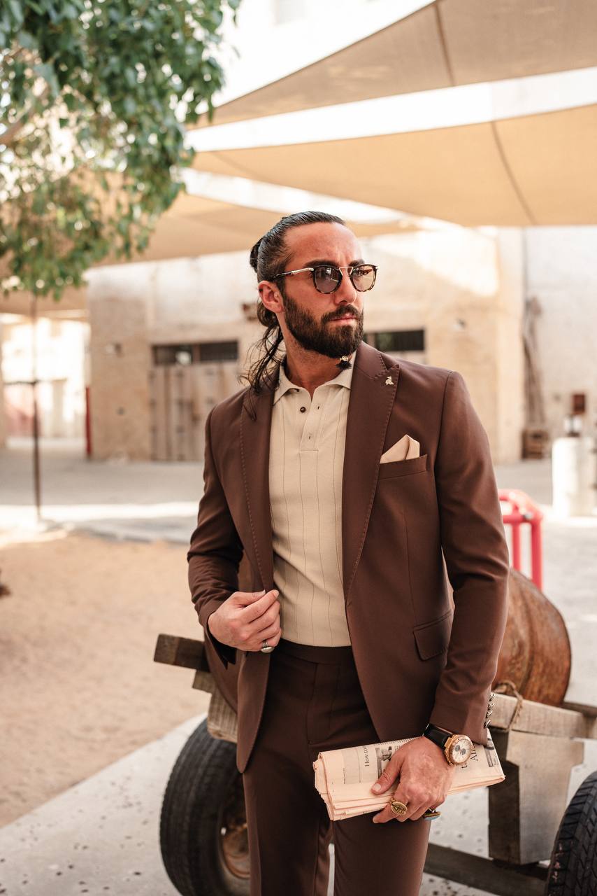 Men's Two-Piece Brown Suit