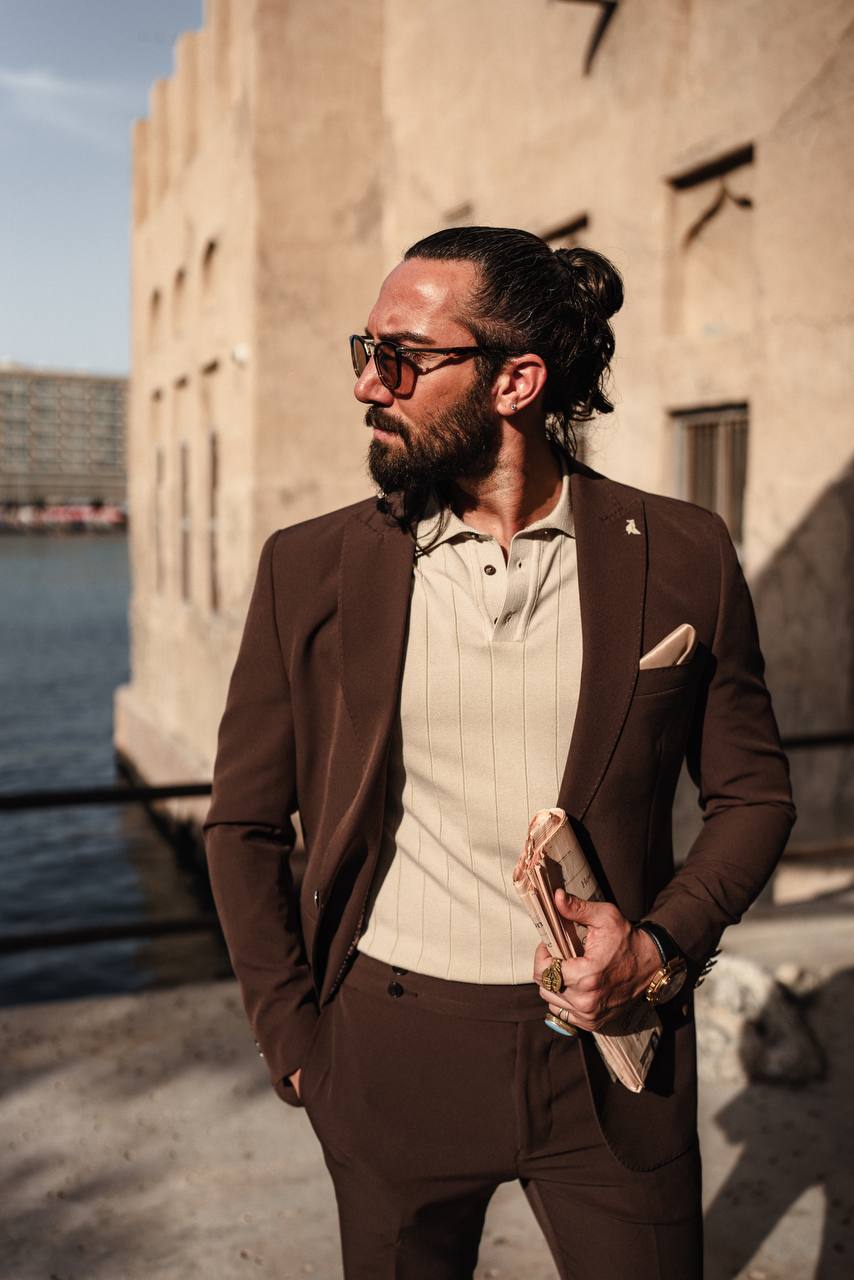 Men's Two-Piece Brown Suit