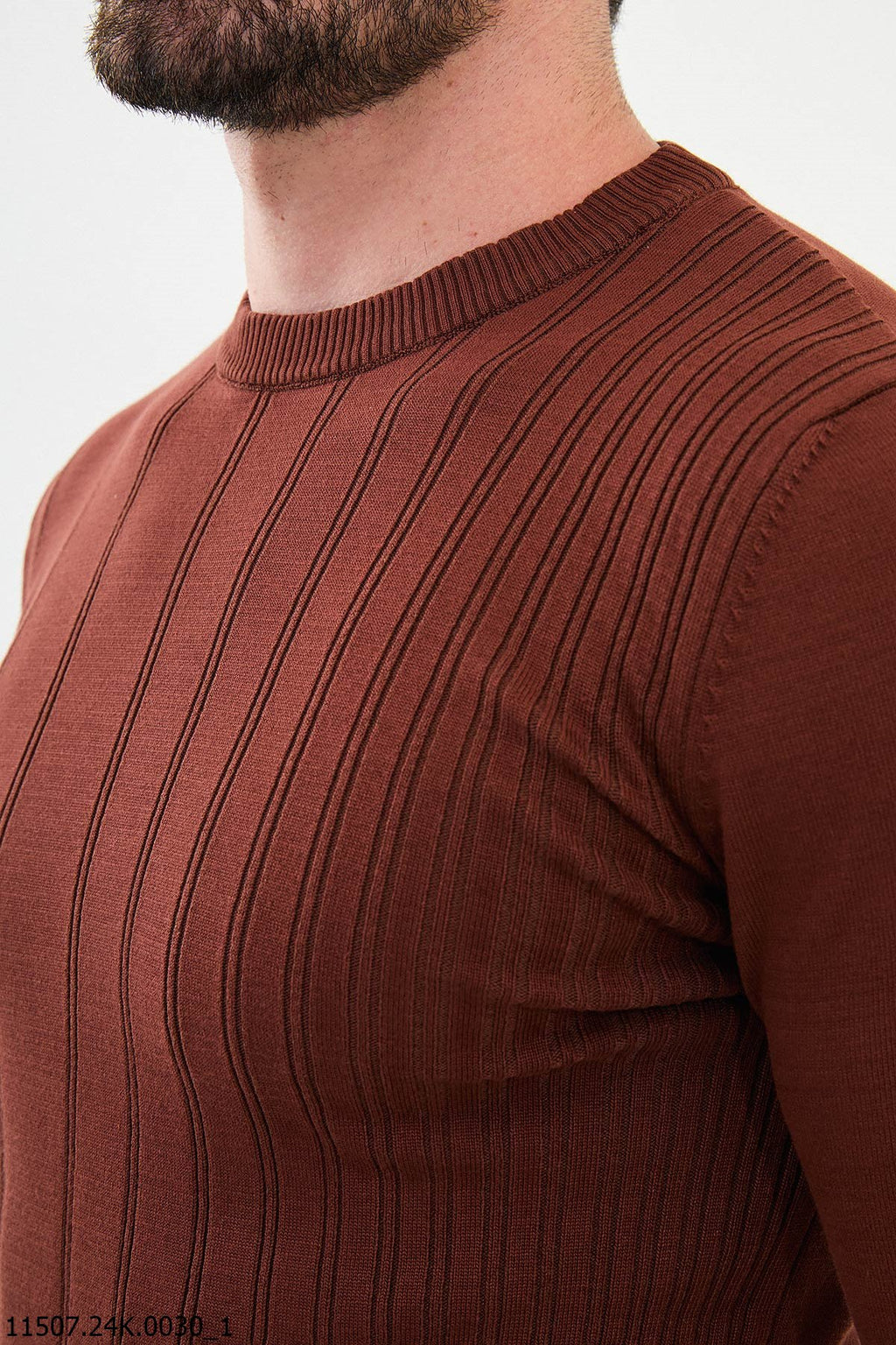 Bojoni Chicago Slim Fit Brown Knitted Sweater