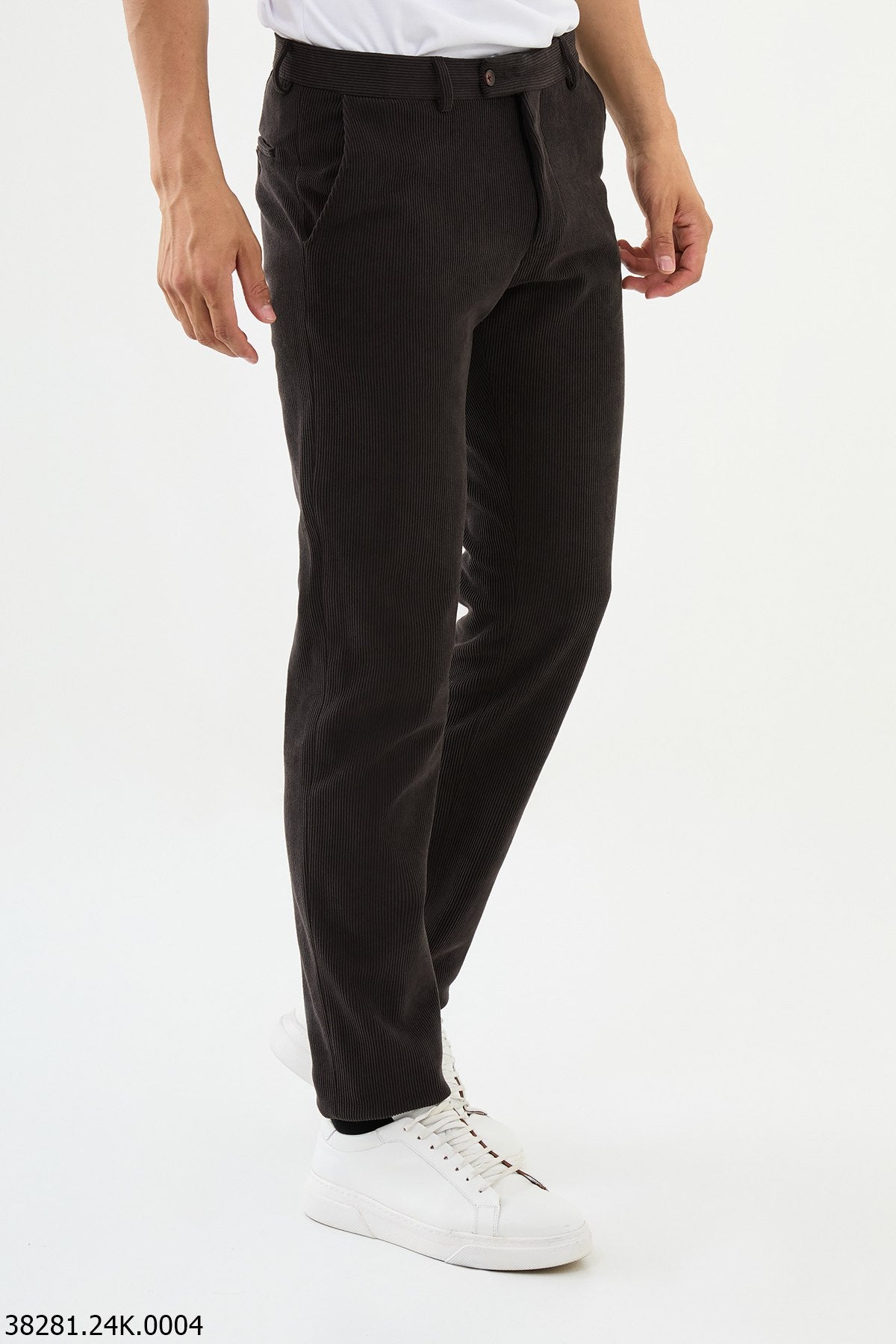 Men's Brown Slim Fit Pants