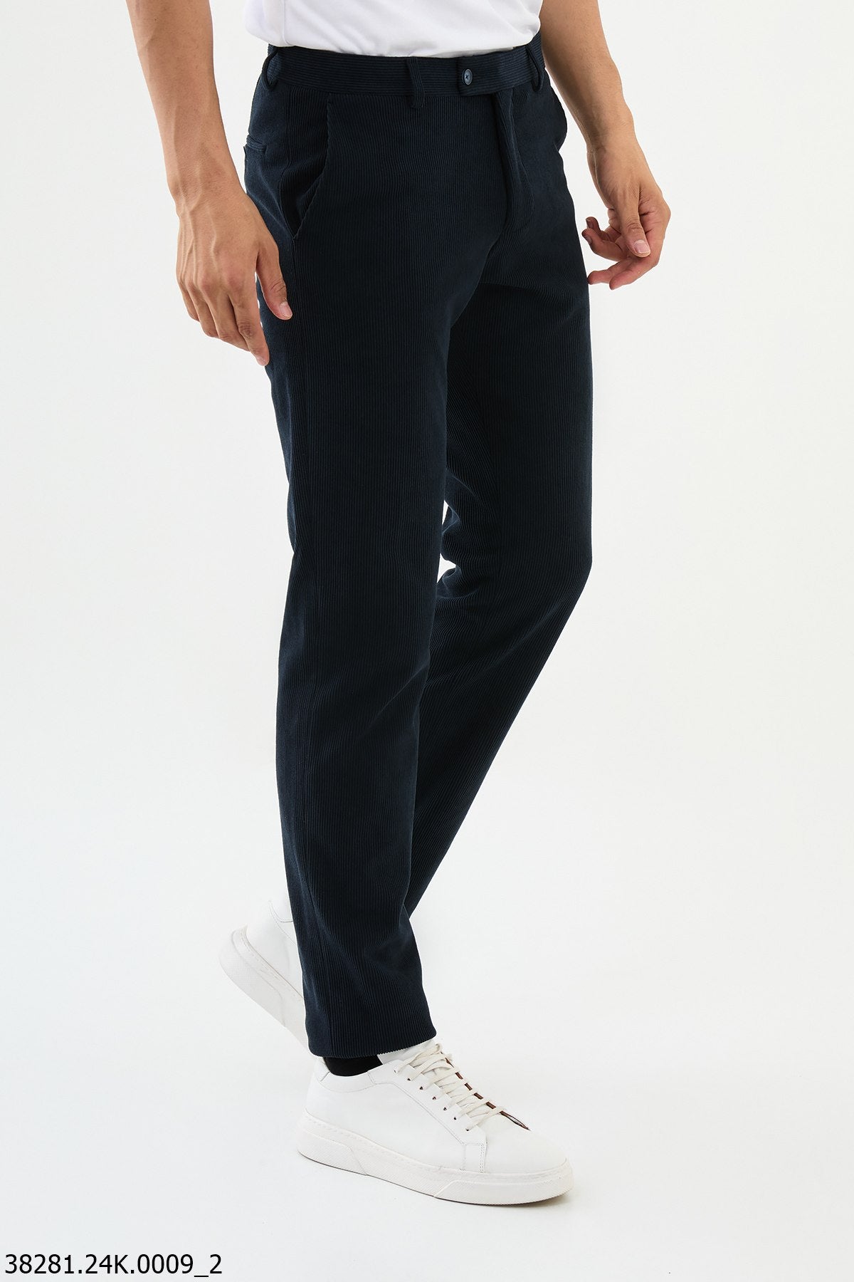 Men's Navy Blue Slim Fit Pants