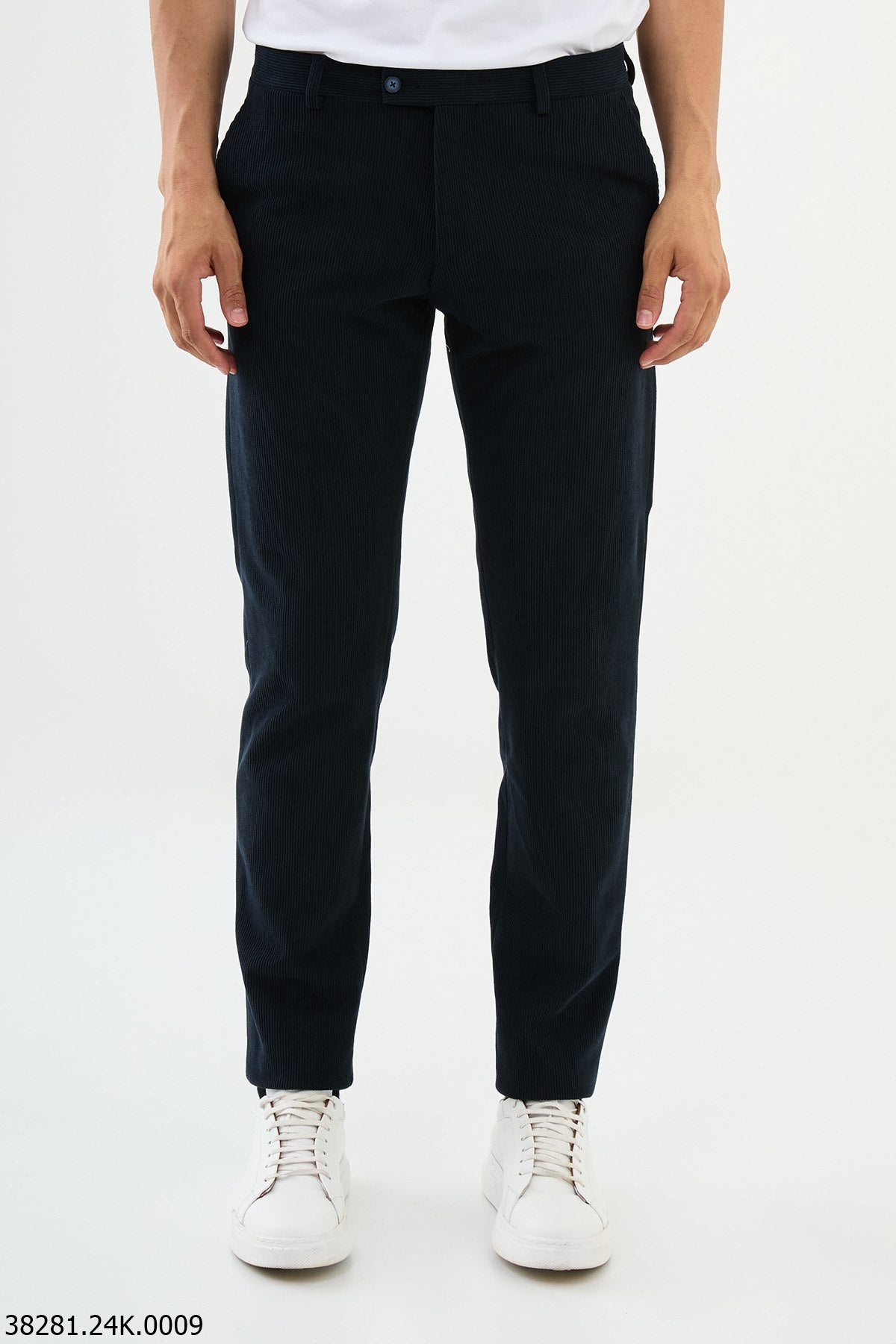 Men's Navy Blue Slim Fit Pants