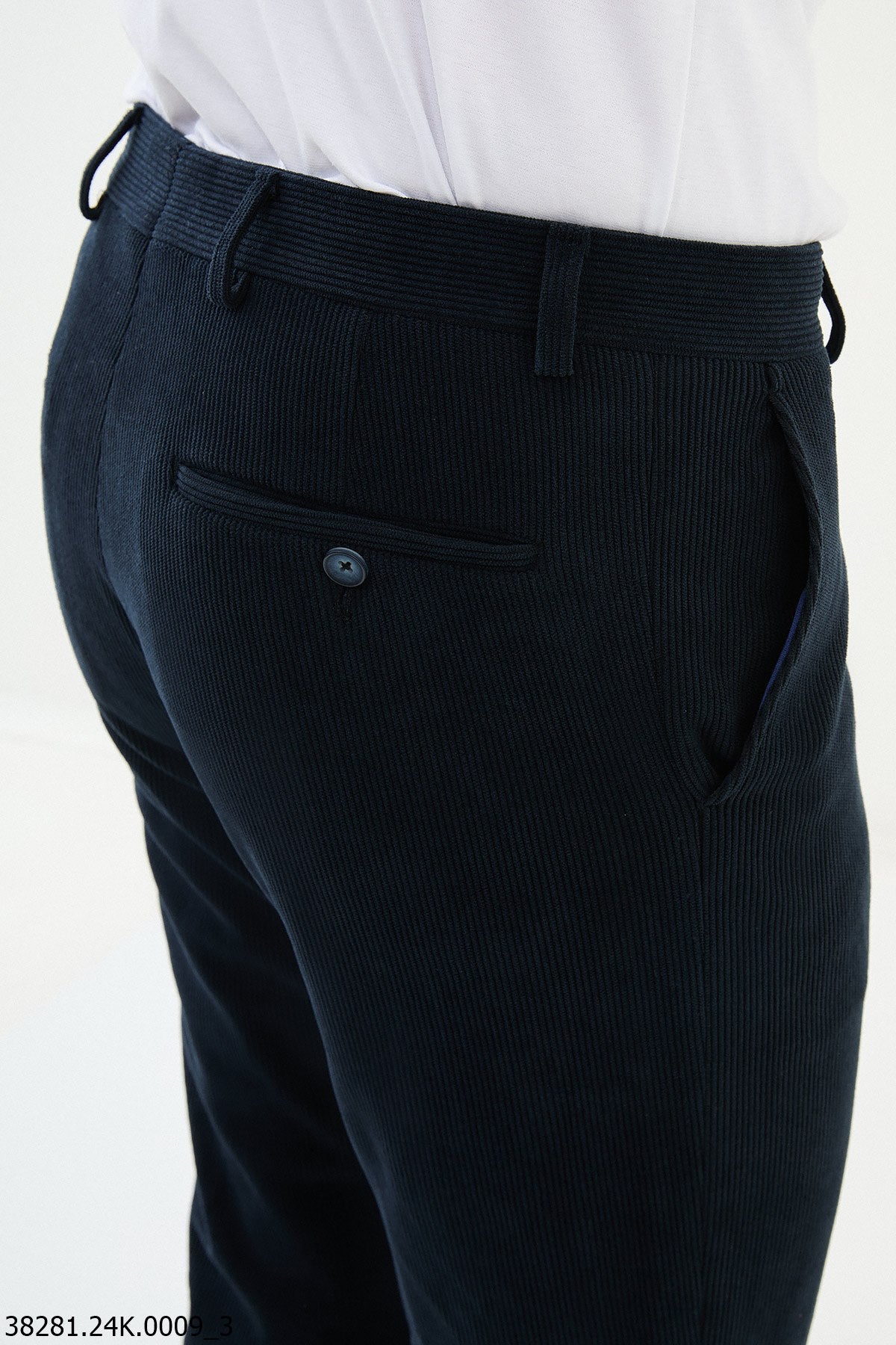 Men's Navy Blue Slim Fit Pants