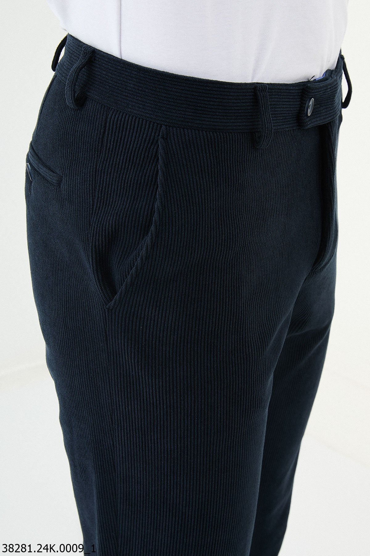 Men's Navy Blue Slim Fit Pants