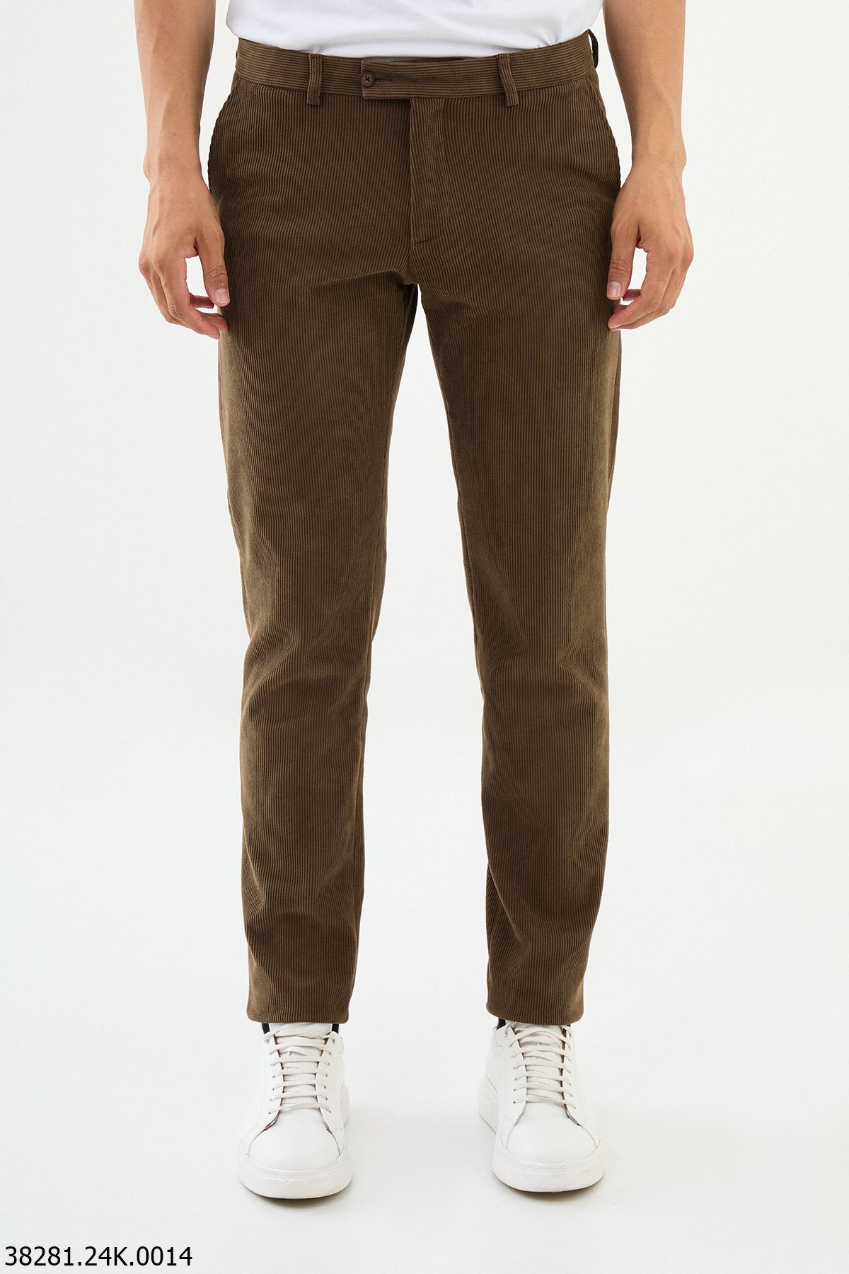 Men's Camel Slim Fit Pants