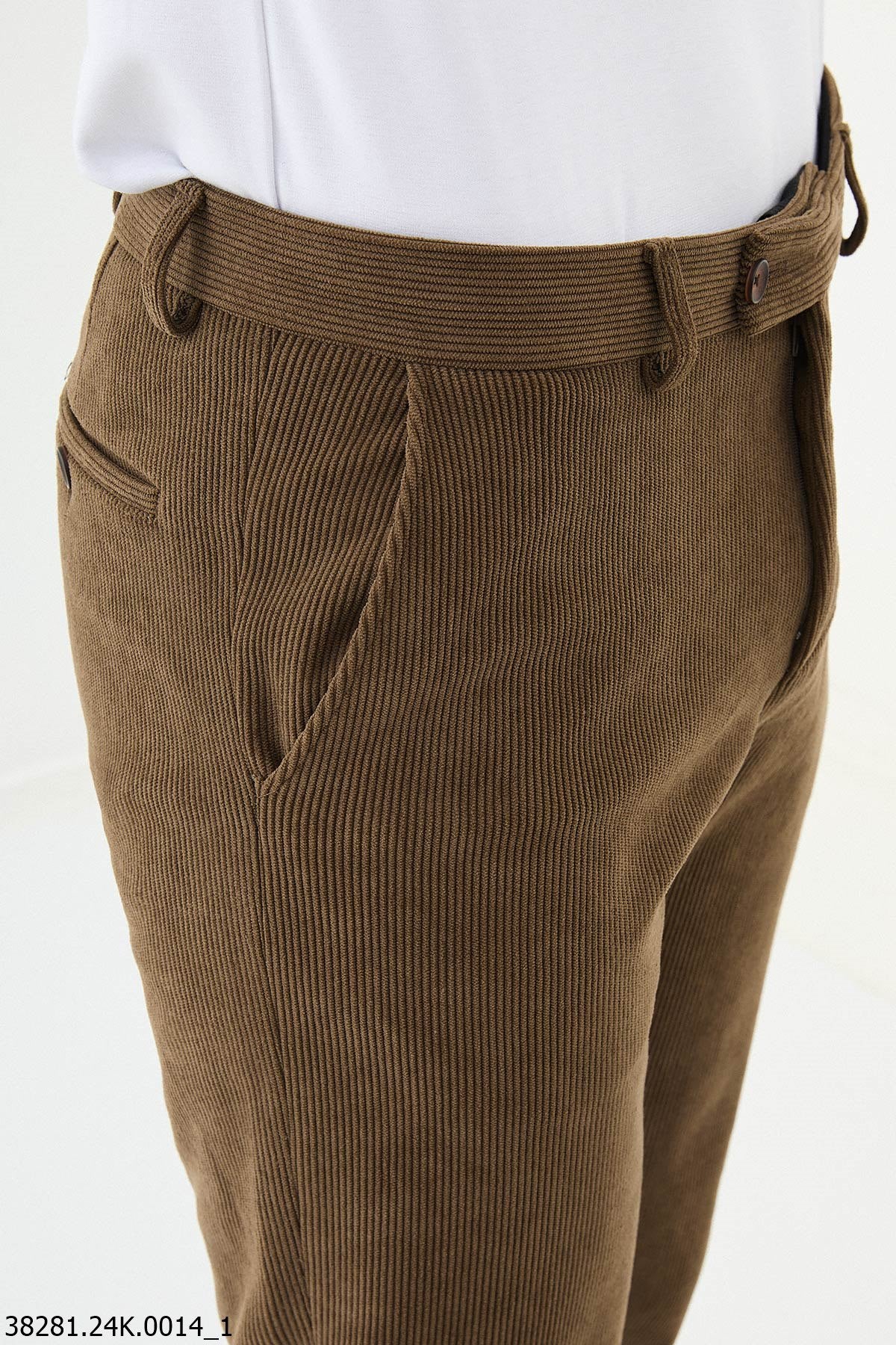 Men's Camel Slim Fit Pants