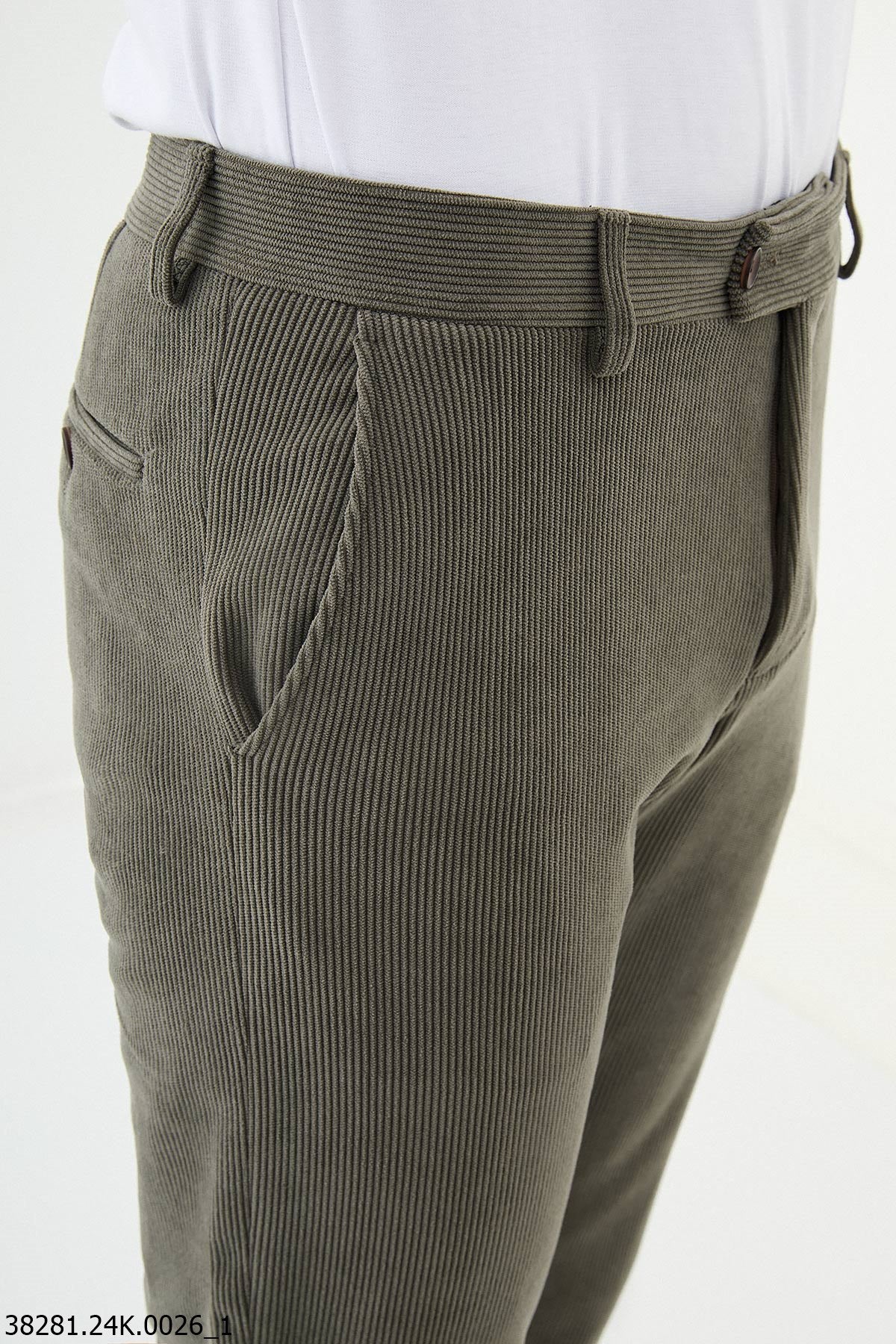 Men's Green Slim Fit Pants
