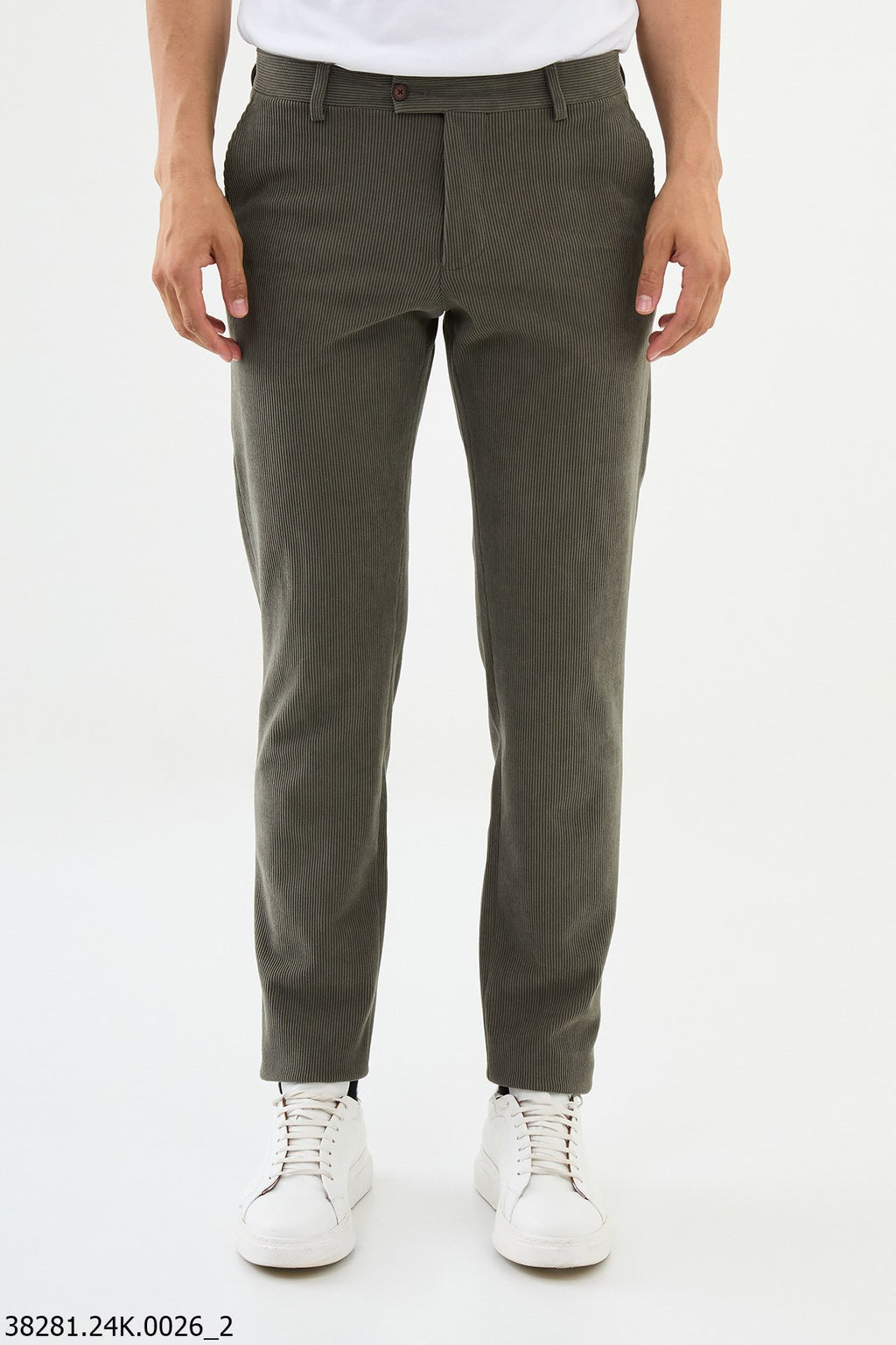 Men's Green Slim Fit Pants
