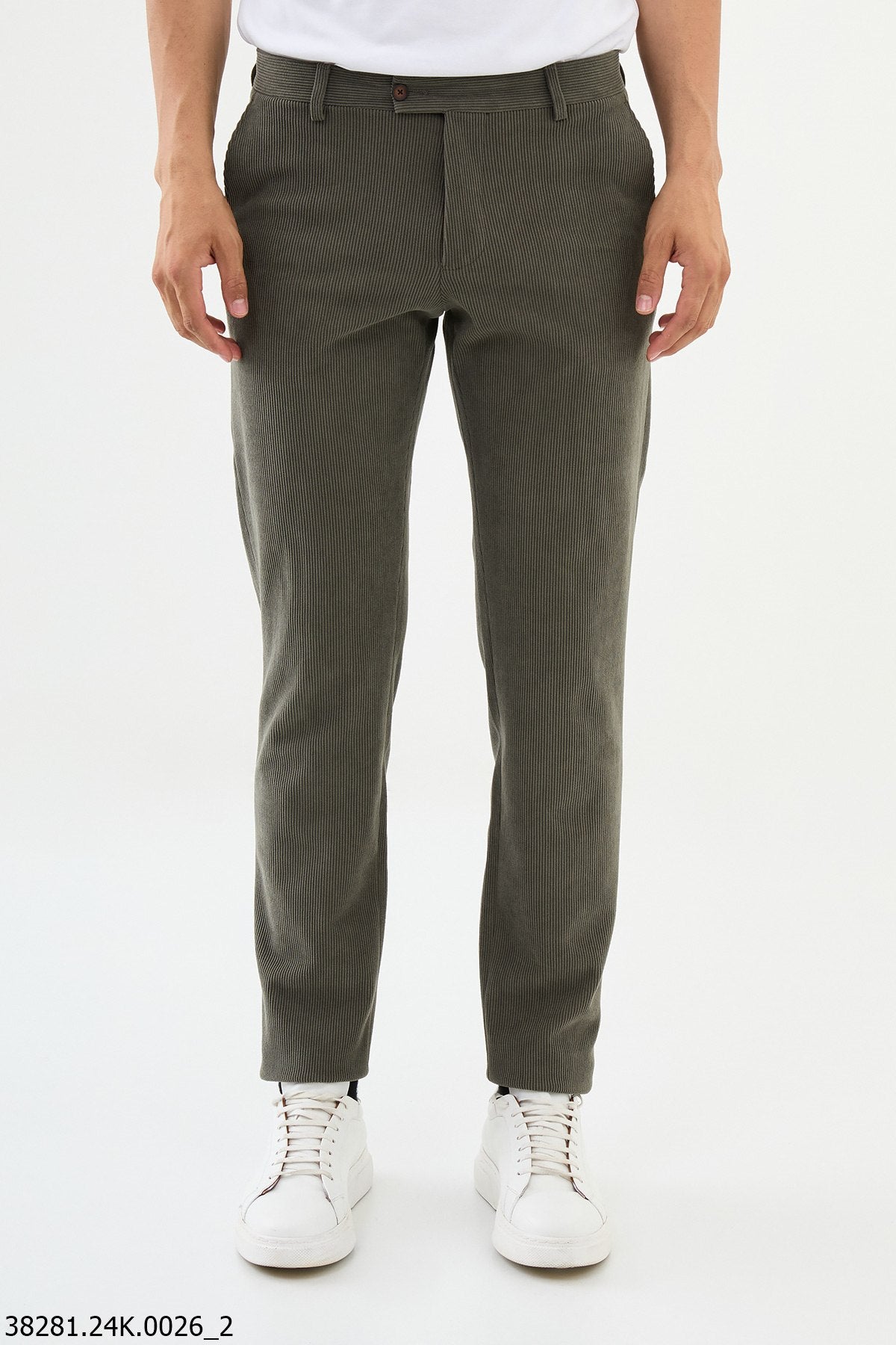 Men's Green Slim Fit Pants