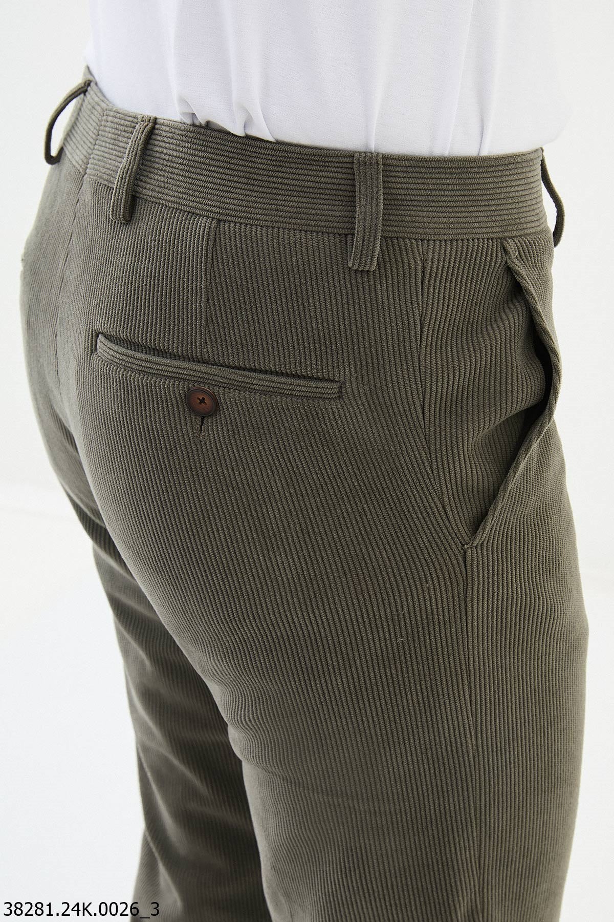 Men's Green Slim Fit Pants