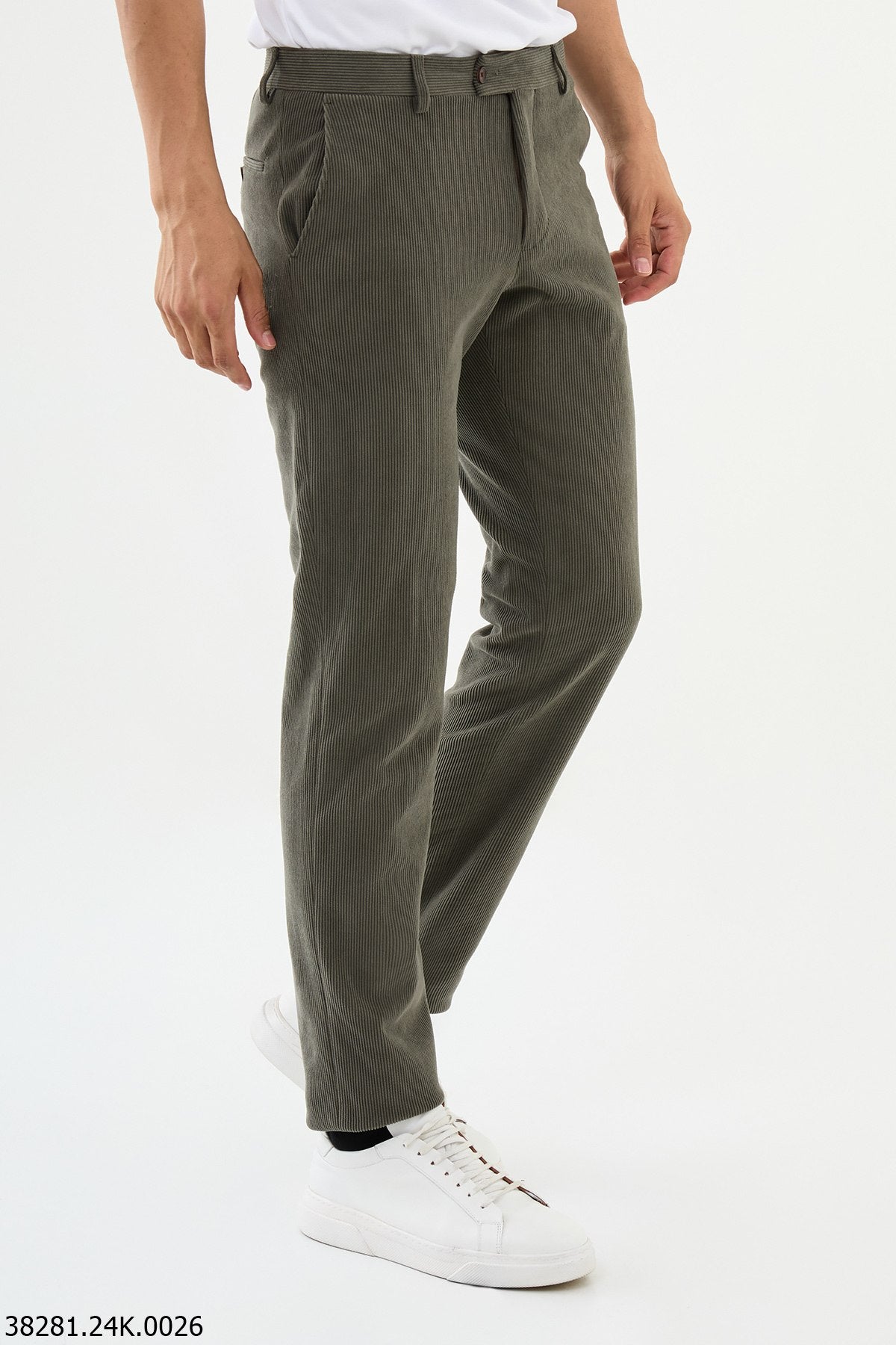 Men's Green Slim Fit Pants