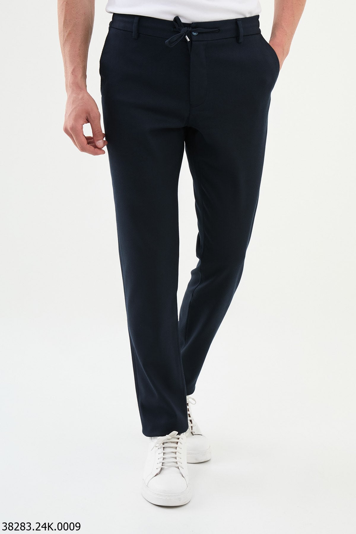 Men's Navy Blue Slim Fits Pants