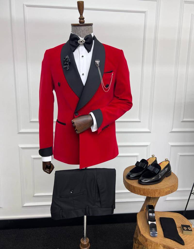 Red Slim Fit Tuxedo